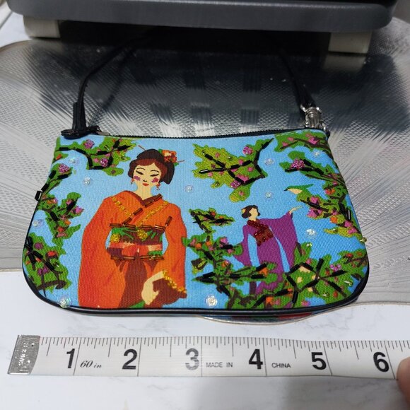 Kimono Girl Mini Wristlet Clutch Bag Mini Wallet Mini Bag Coin Purse - Picture 7 of 9